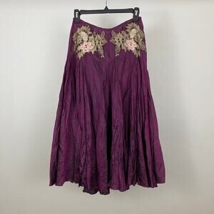 Free People Iridescent Crinkle Godet Skirt - Purple - Size 0